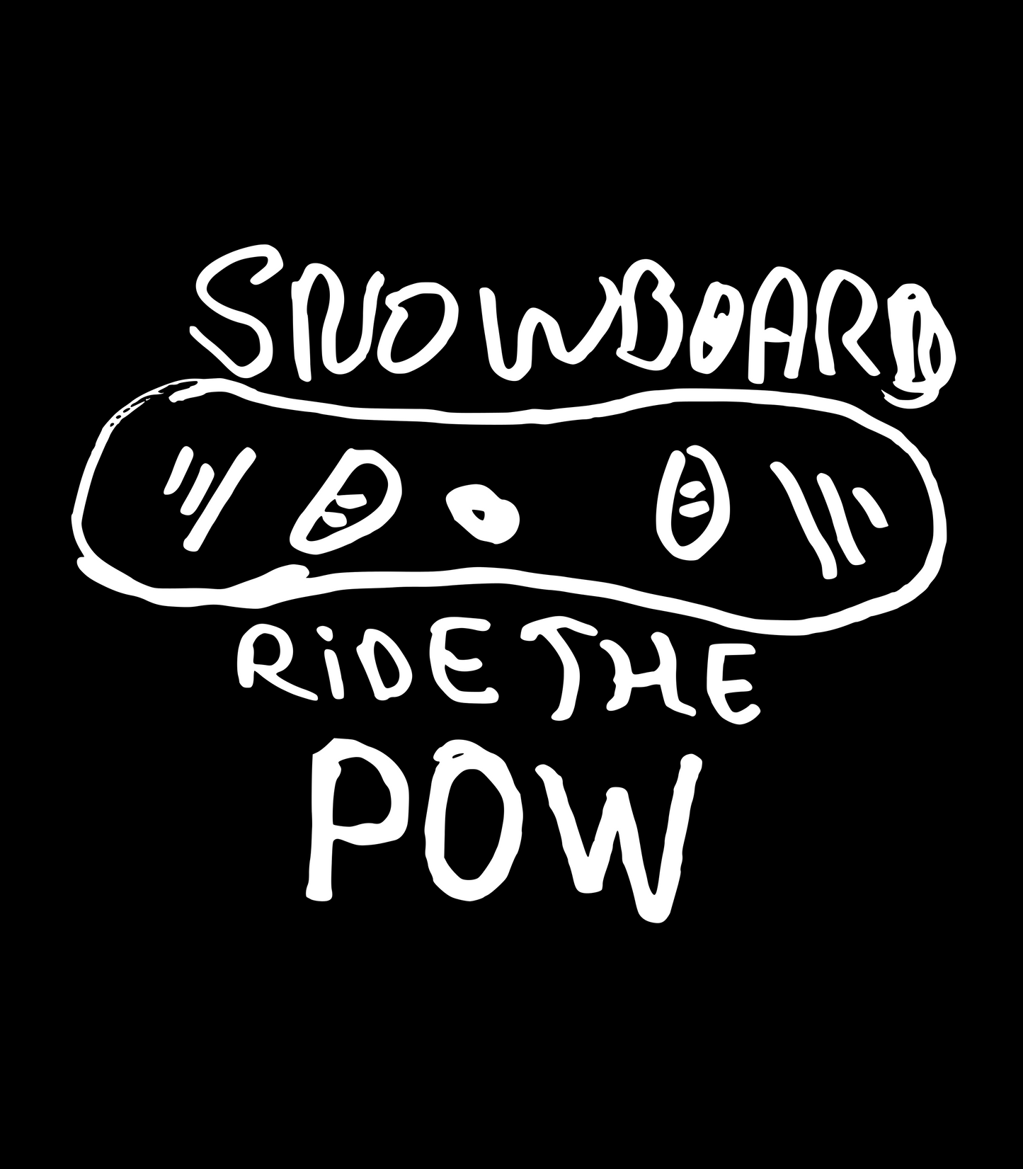 Hoodie, Snowboarder ride the pow